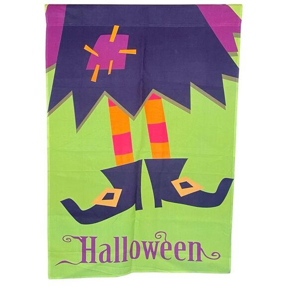 Darcie Halloween Garden Flag Colorful Halloween Witch Decor Outdoor Flag - Picture 1 of 5